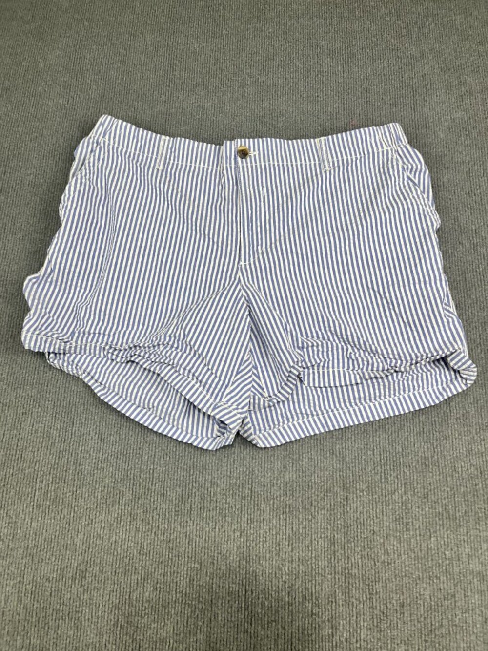 Old Navy Womens Blue & White Striped Chino Shorts XL